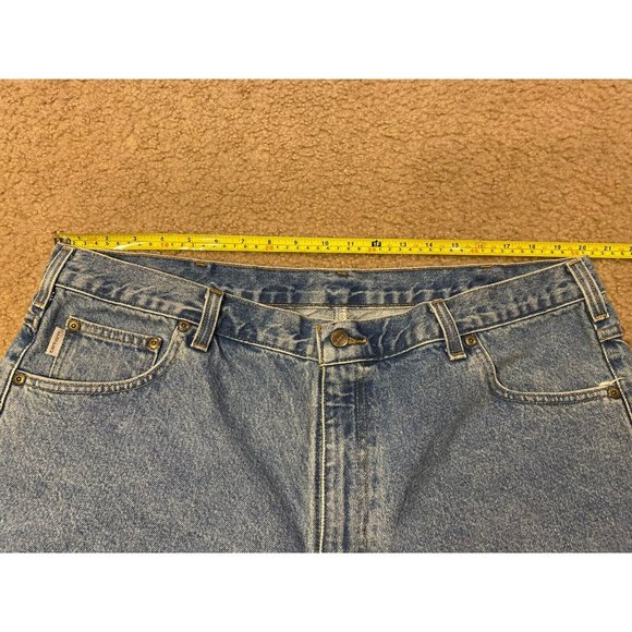 Carhartt Mens Blue Denim Jeans Light Wash Measured 40x31 - Picture 7 of 9